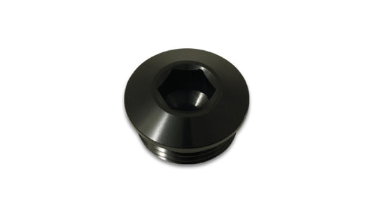 Vibrant - Aluminum -10AN ORB Slimline Port Plug w/O-Ring - Anodized Black