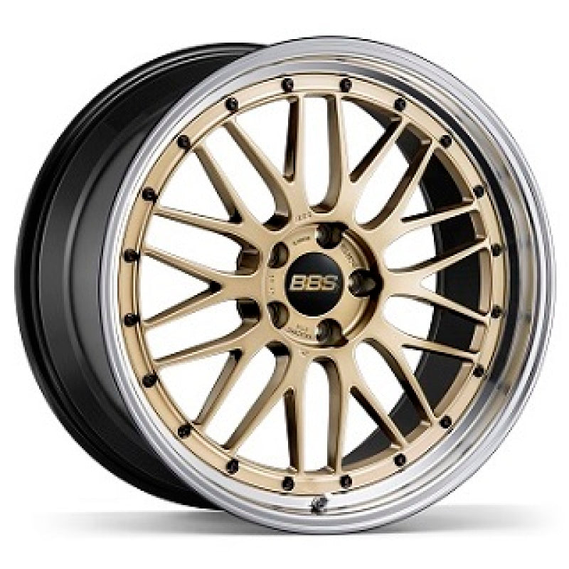 BBS LM 21x12 5x130 ET64 CB71.6 Gold Wheel w/ Diamond Cut Machined Lip