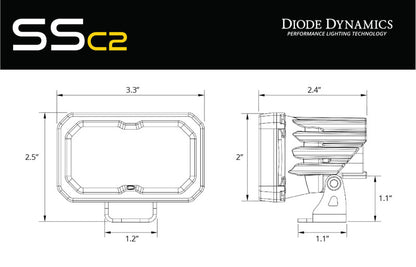 Diode Dynamics Stage Series 1 1/2 In Roll Bar Reverse Light Kit SSC2 Pro (Pair)