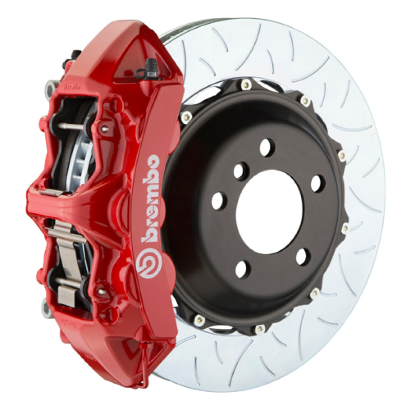 Brembo 06-09 Honda S2000 Front GT BBK 6 Piston Cast 355x32 2pc Rotor Slotted Type-3-Red