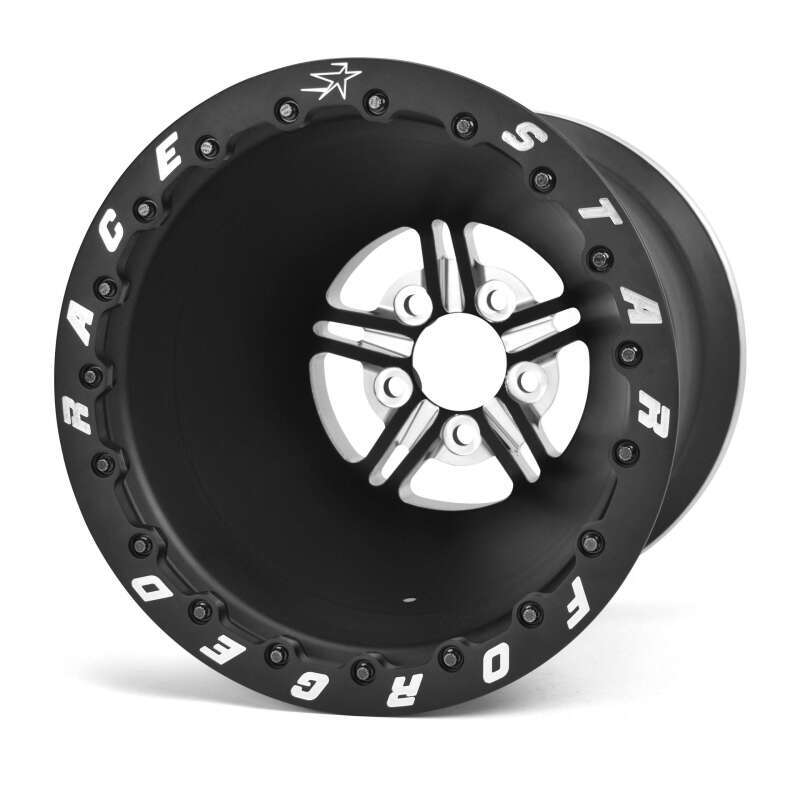 Race Star 63 Pro Forged DBL Pro Mod 16x18 4.75BC 6.00BS Black Anodized/Machined Wheel