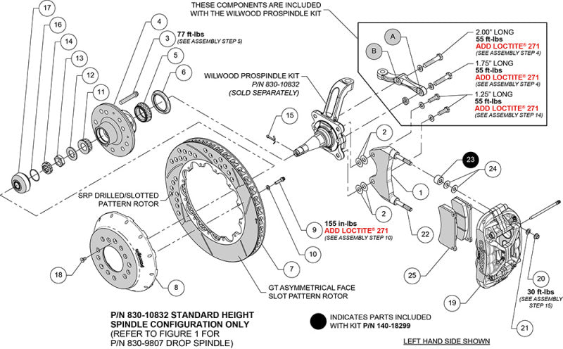 Wilwood kit front XRS6R wwe pro spindle 14.00 rotor SRP