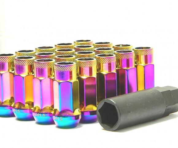Wheel Mate Muteki SR48 Open End Locking Lug Nut Set of 4 - Pink 12x1.25 48mm