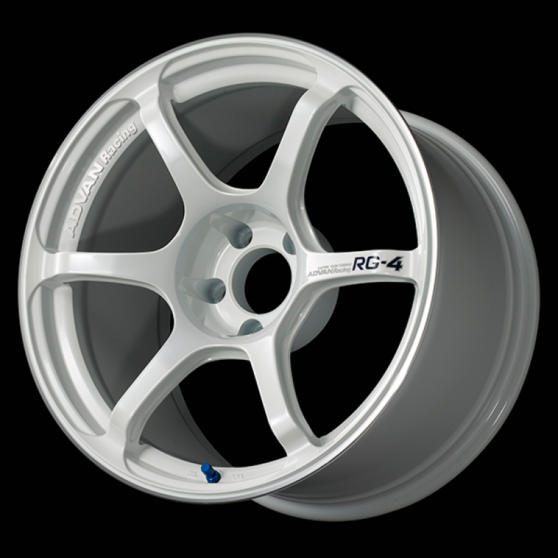 Advan RG-4 18x9.5 +38 5x120 Racing White Metallic and Ring Wheel