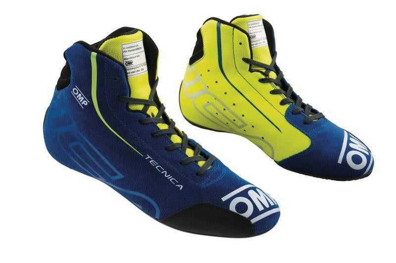 OMP TECNICA SHOES my2025 FIA 8856-2018 BLUE / YELLOW SZ 44