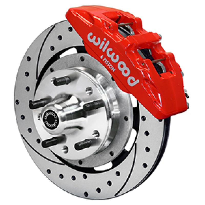 Wilwood 97-93 Mopar A/B/E/F/J Body Dynapro 12.19x0.81 Drilled & Slotted Six Piston Front BBK - Red