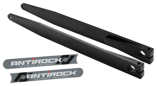 RockJock Antirock Fabricated Steel Sway Bar Arms 21in Long Slight Outward Bend w/ Stickers Pair