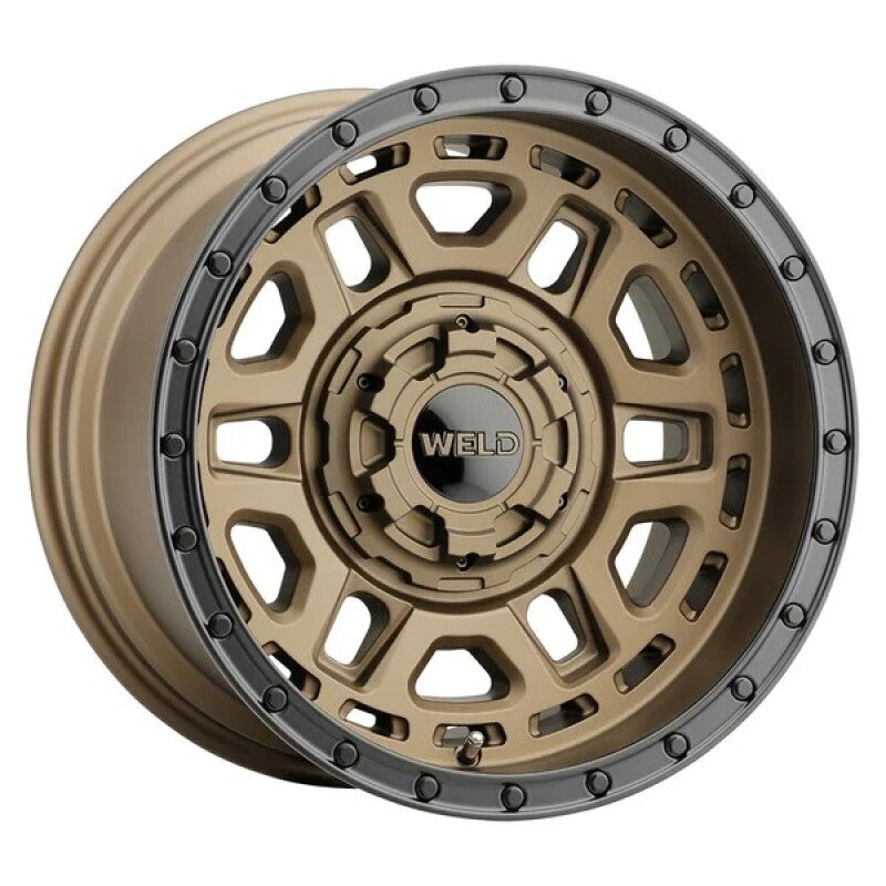 Weld Off-Road Crux 17x9in / 5x114.3 BP / ET -12 / 78.1mm Bore - Satin Bronze / Satin Black Wheel