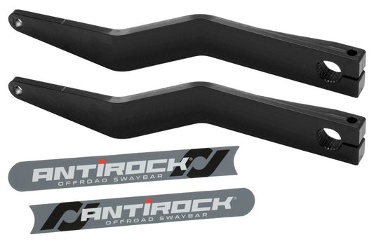 RockJock Antirock Fabricated Steel Sway Bar Arms 15.2in Long 2.5in Offset Bend w/ Stickers Pair