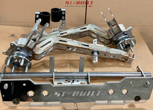 S1 Built - AWD Conversion Bundle: Alpha6 AWD/RWD/FWD Rear Trailing Arms with Delta7 Rear Diff Mount Kit and Billet Forks