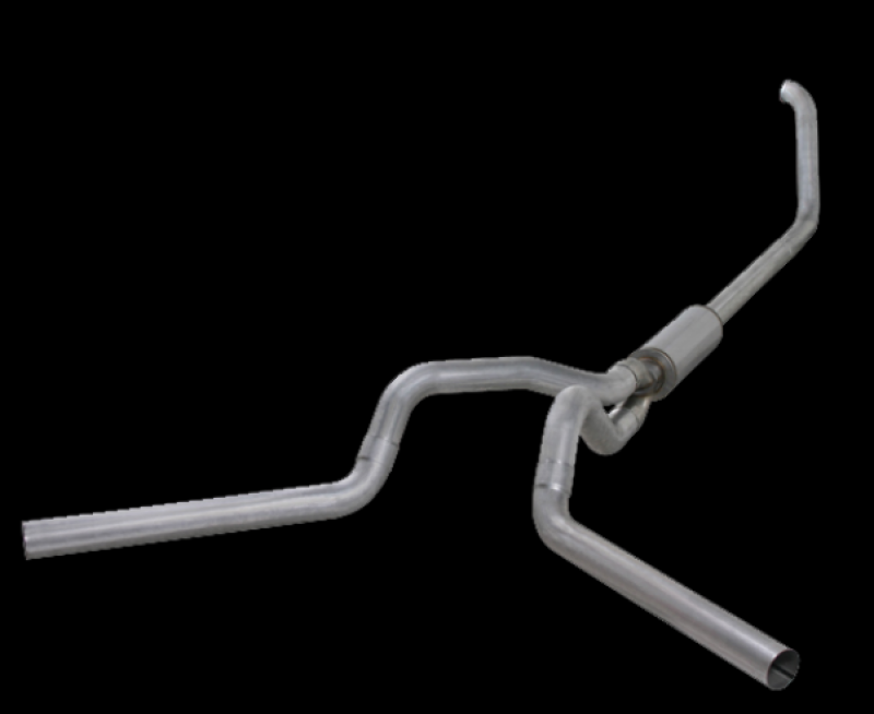 Diamond Eye KIT 4in Turbo Back DUAL AL: 00-03 FORD 7.3L F250/F350 W/ PYROMETER PLUG