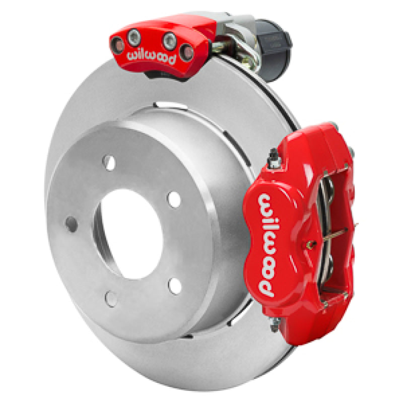 Wilwood 88-98 GM C1500 Rear Electronic Parking Brake Kit Red 12.19in Rotor 3.25in Offset