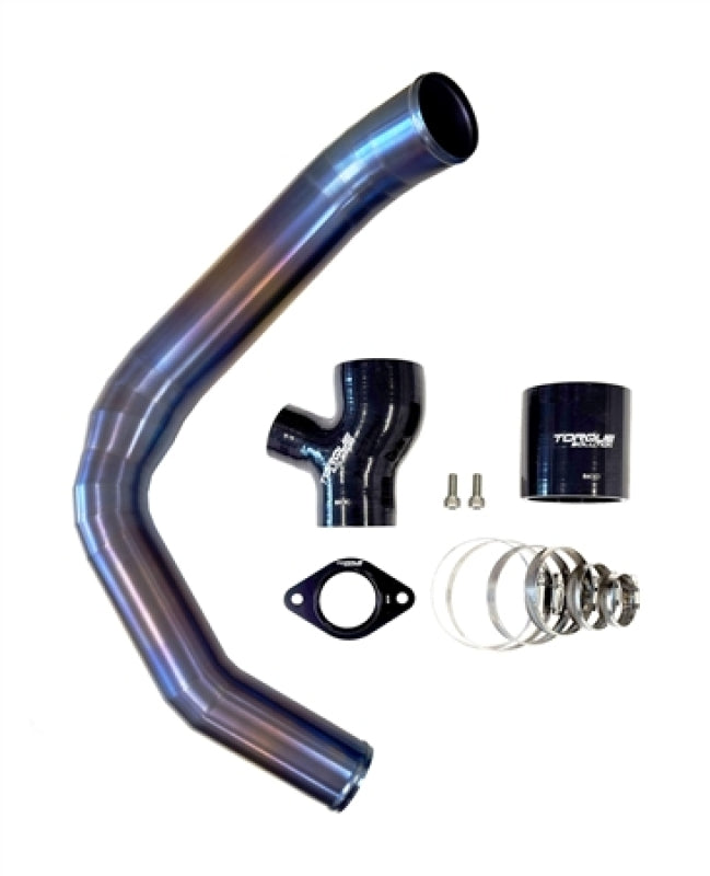 Torque Solution 15-21 Subaru WRX Top Mount Charge Pipe - Titanium Burnt Purple / Blue