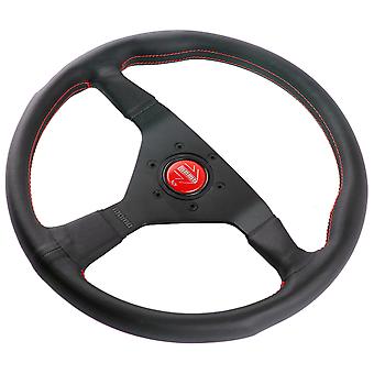 Momo Montecarlo Steering Wheel 320 mm - Black Leather/Red Stitch/Black Spokes