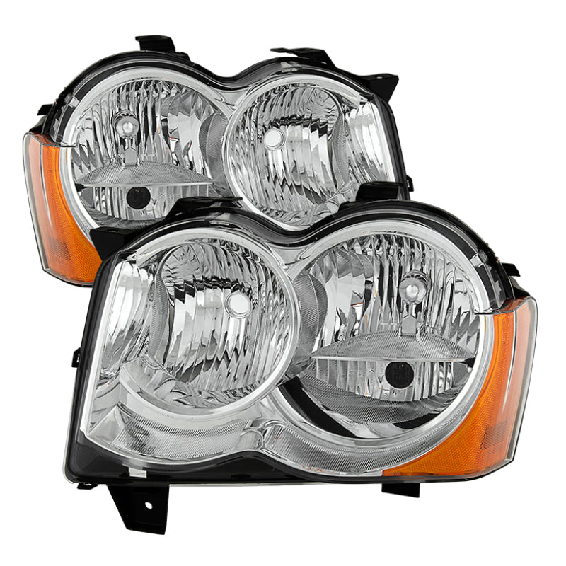 xTune Jeep Grand Cherokee 08-10 Halogen Model Only OEM Style Headlights Chrome HD-JH-JGC08-AM-C
