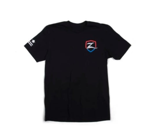Zone Offroad Black Premium Cotton T-Shirt w/ Patriotic Zone Logos - Large