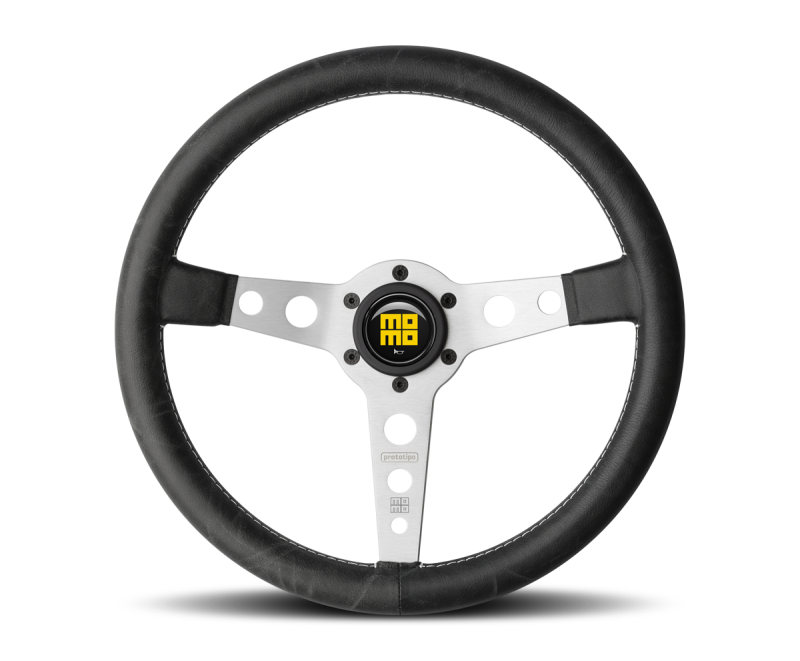 momo prototipo φ350 Momo Prototipo Steering Wheel 350 mm - Black Leather/White