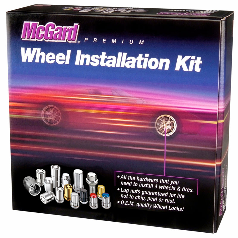 McGard Jeep Wrangler Hex Install Kit (Cone Seat) 1/2-20 / 13/16 Hex (18 Lug Nuts / 5 Locks) - Black