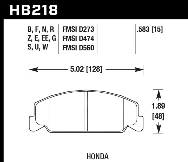 Hawk 88-89 Civic Si / 92-00 Civic CX / 88-00 DX / 98-00 GX HP Plus Street Front Brake Pads