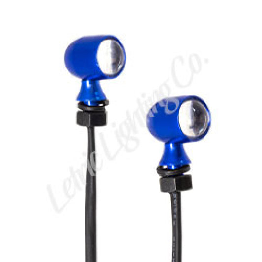Letric Lighting 12mm Mini Red Turn Signal LED- Blue Anodized