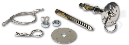 Moroso Chrome Hood Pin Set - 1/2in Diameter - 5in Pin - Steel - 2 Pack