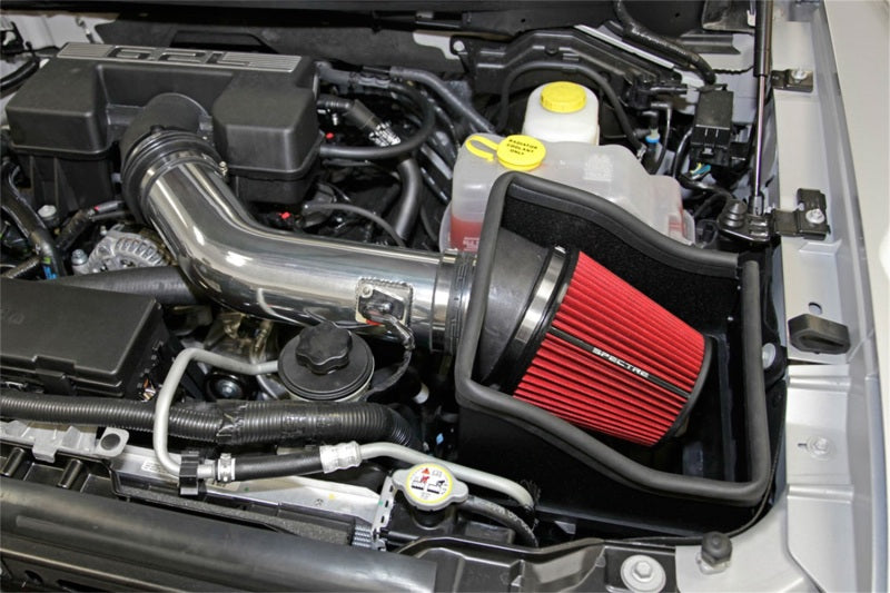 Spectre 11-14 Ford F150 SVT Raptor V8-6.2L F/I Air Intake Kit - Polished w/Red Filter