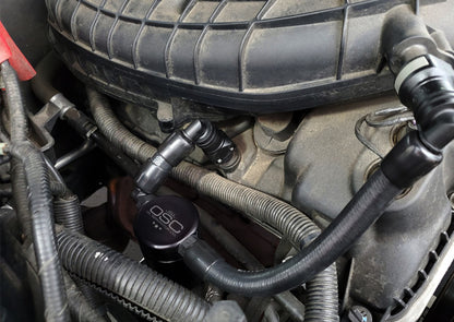 J&L 11-17 Ford Mustang V6 Passenger Side Oil Separator 3.0 V2 - Black Anodized