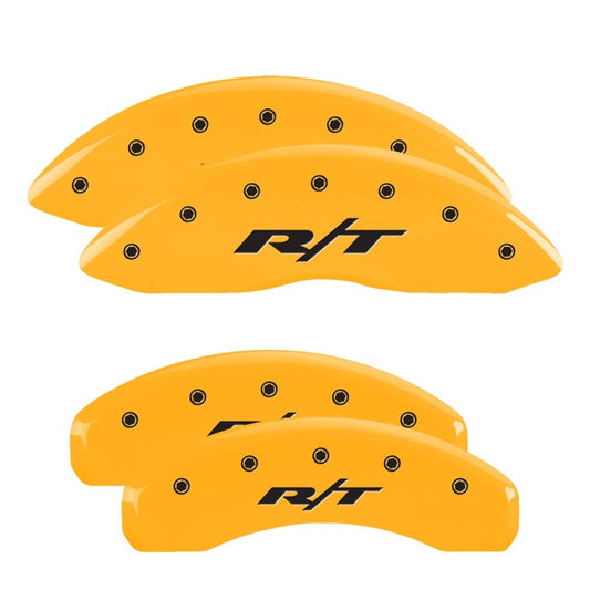 MGP 4 Caliper Covers Engraved Front & Rear RT1-Truck Yellow finish black ch
