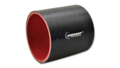 Vibrant - 4 Ply Reinforced Silicone Straight Hose Coupling - 4.5in I.D. x 3in long (BLACK)