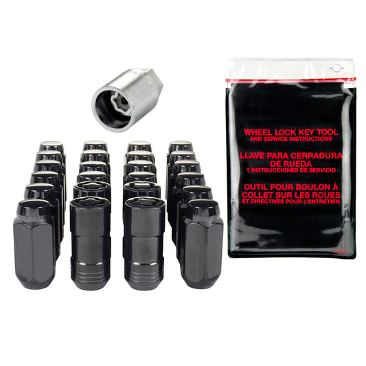 McGard 6 Lug Hex Install Kit w/Locks (Cone Seat Nut) M14X1.5 / 22mm Hex / 1.945in. Length - Black
