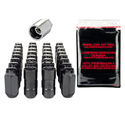 McGard 8 Lug Hex Install Kit w/Locks (Cone Seat Nut) M14X1.5 / 13/16 Hex / 1.945in. Length - Black
