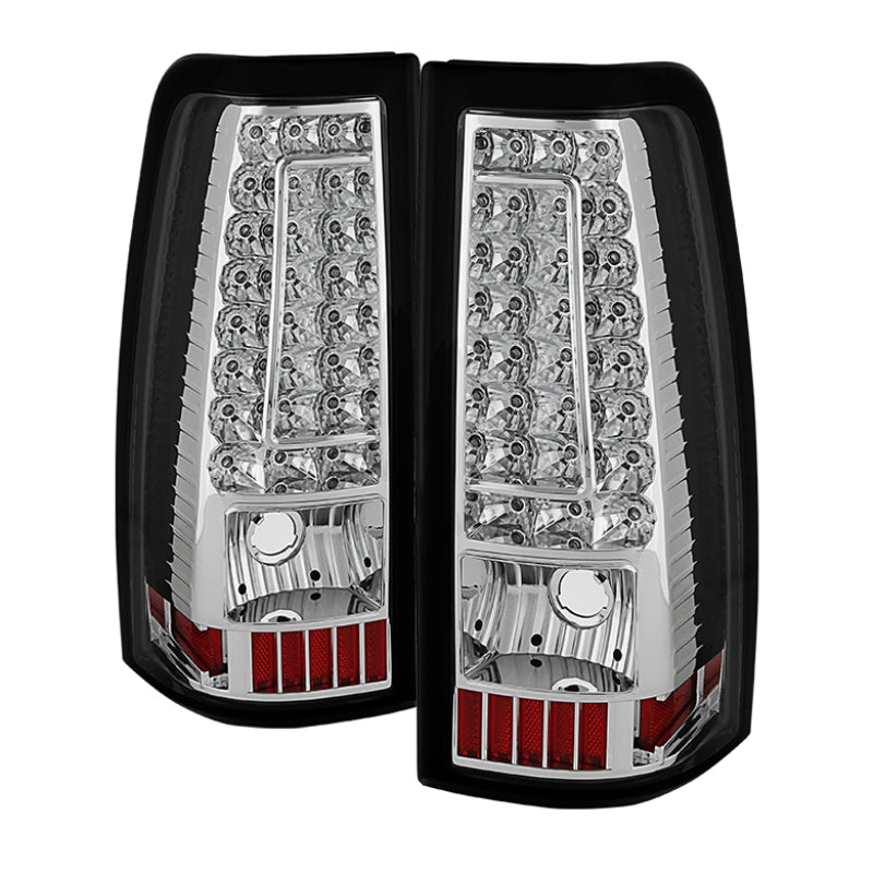 xTune Chevy Silverado 1500-2500-3500 03-06 C-Shape LED Tail Lights Chrome ALT-ON-CS03-G2-LED-C