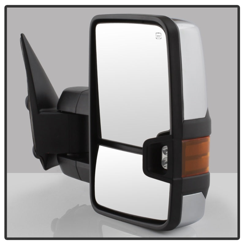xTune Chevy Silverado 03-06 Heated Amber Signal Telescoping Mirrors Chrome MIR-CS03S-G3C-PWH-AM-SET