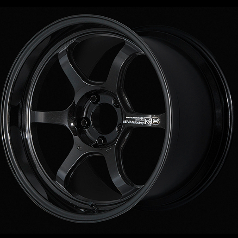 Advan R6 18x10.0 +24 5x114.3 Racing Titanium Black Wheel