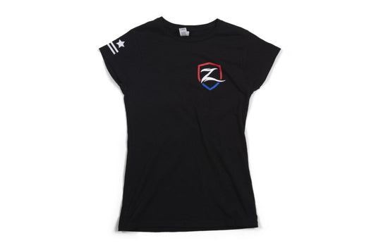 Zone Offroad Black Premium Cotton T-Shirt w/ Patriotic Zone Logos - Womens - S