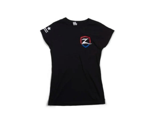 Zone Offroad Black Premium Cotton T-Shirt w/ Patriotic Zone Logos - Womens - 2XL