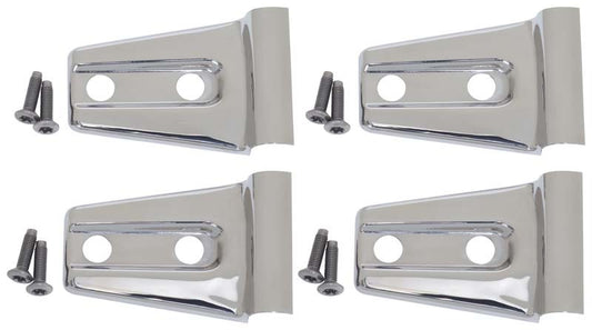 Kentrol 07-18 Jeep Wrangler JK Door Hinge Overlays 4 Pieces 2 Door - Polished Silver