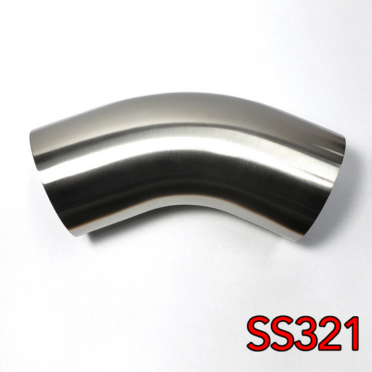 Stainless Bros 2.5in SS321 45 Deg Mandrel Bend Elbow - 1.5D Radius 16GA/.065in Wall (Leg)