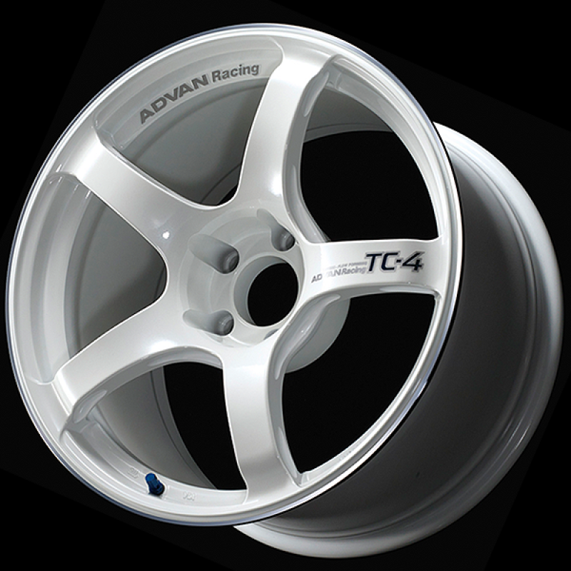 Advan TC4 18x9 +25mm 5x112 Racing White Metallic and Ring Wheel