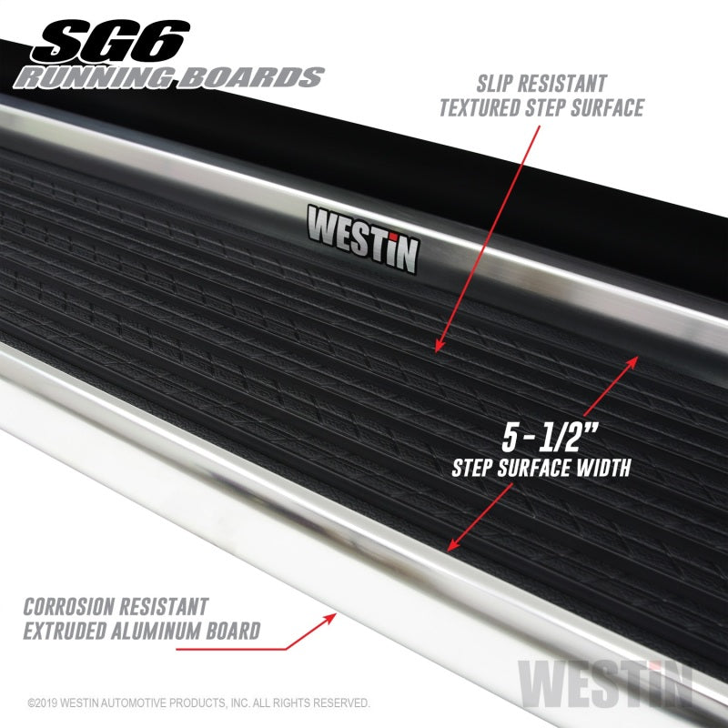 Westin SG6 Polished Aluminum Running Boards 79 in - Polished