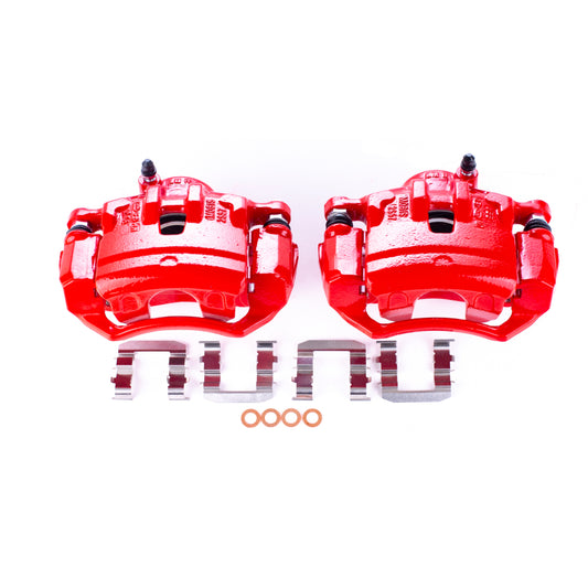 Power Stop 10-12 Hyundai Tucson Front Red Calipers w/Brackets - Pair
