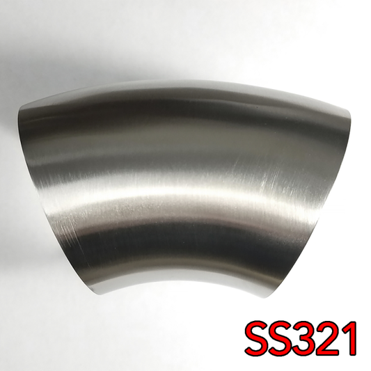 Stainless Bros SS321 1.625in 45 Deg Mandrel Bend Elbow - 1.5D Radius 16GA/.065in Wall (No Leg)