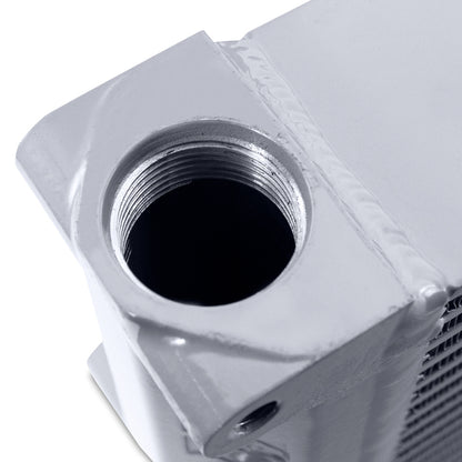 Mishimoto Heavy-Duty Oil Cooler - 10in. Same-Side Outlets - Silver