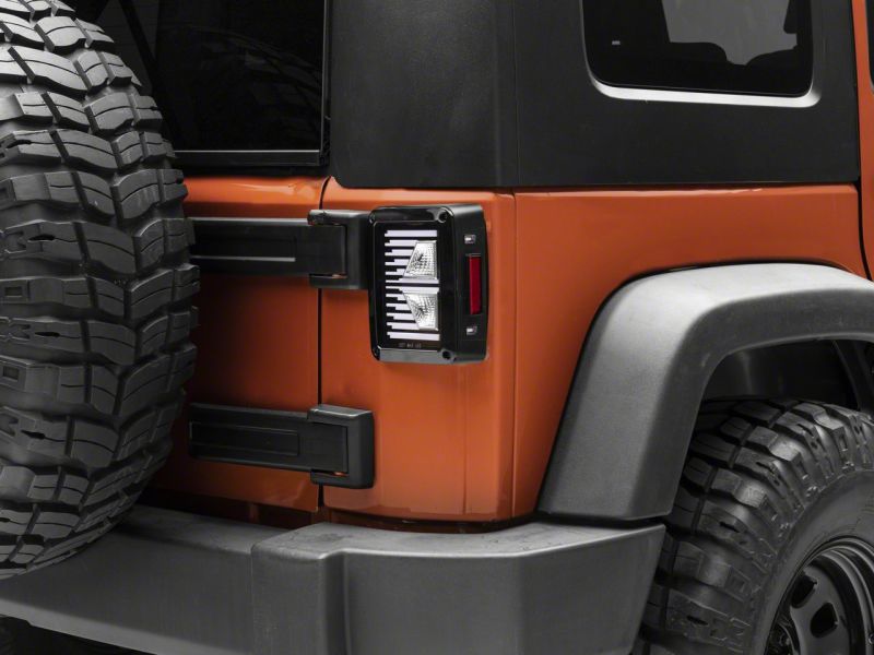 Raxiom 07-18 Jeep Wrangler JK Axial Series Vision LED Tail Lights- Black Housing (Clear Lens)