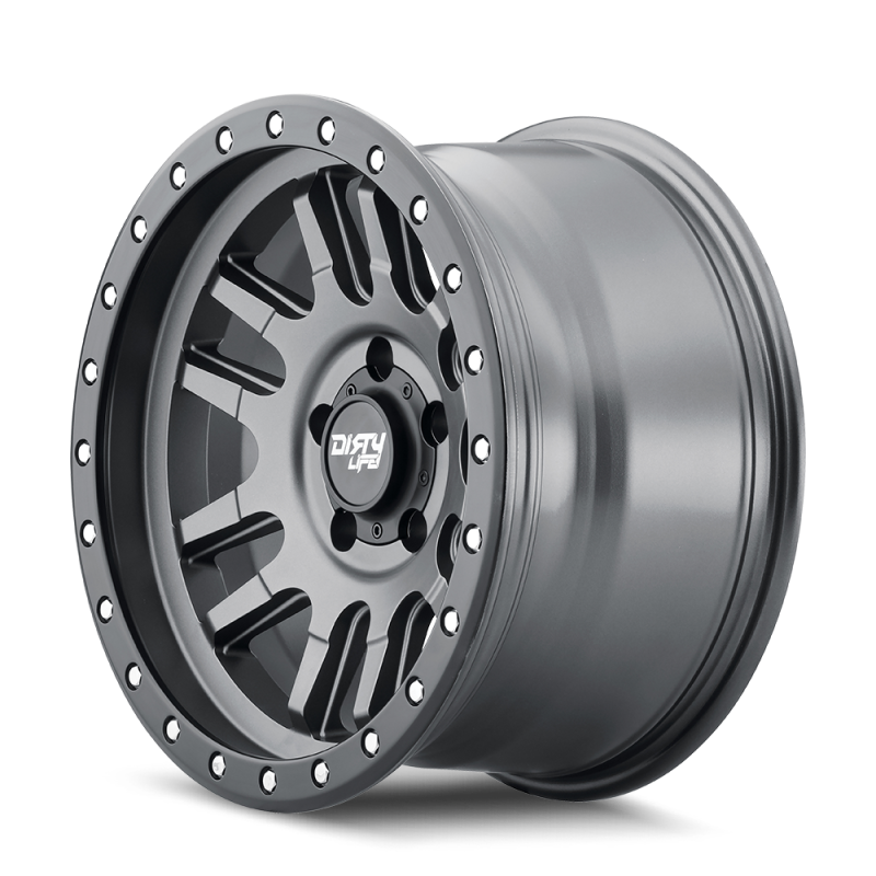 Dirty Life 9309 Canyon Pro 17x9/6x139.7 BP/0mm Offset/106mm Hub Satin Graphite Wheel - Beadlock