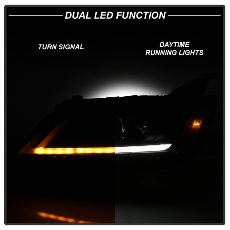 xTune 14-18 Chevy Impala (Excl Limited) DRL Halogen Projector Headlights - Blk (PRO-JH-CIM15-LB-BK)