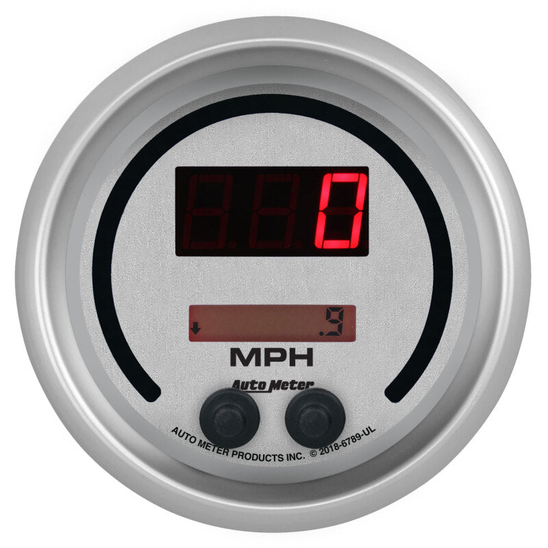 Autometer 85.7mm Silver Switchable 260 MPH / 260 KM/H Speedometer Ultra-Lite Elite Digital Gauge