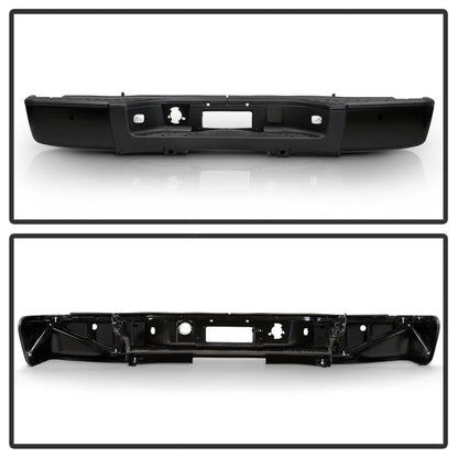 xTune 07-13 Chevy Silverado 1500 w/Parking Sensor OEM Style Steel Rear Bumper - BLK RB-CS07-SET-WS-B