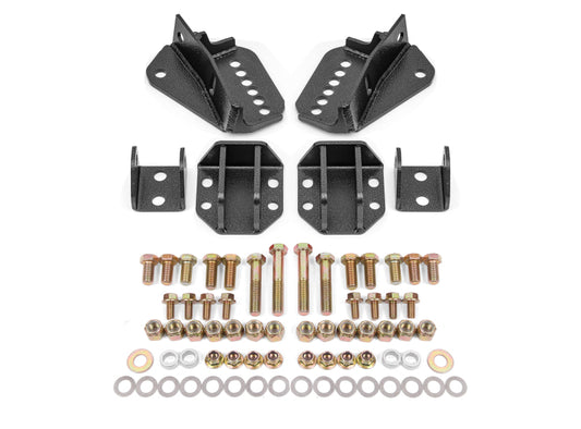 BMR 64-72 GM A-Body Coilover Conversion Kit Rear Adjust Shock Mt w/o CAB - Black Hammertone