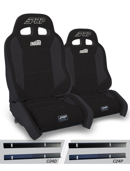 PRP 03-06 Jeep Wrangler TJ Enduro Elite Suspension Seat Crawl Edition - Black (Pair)